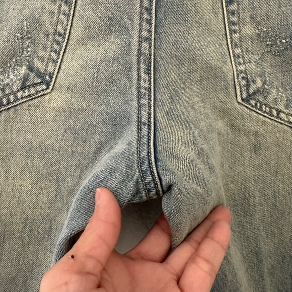 Saint Laurent D02 M/SK-LW Distress Straight Leg Mid Rise Jeans Light Blue Sz 30 - Picture 6 of 14